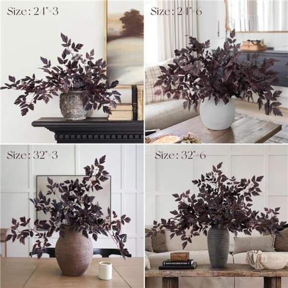 Fall Decorations for Home - Fall Decor - Fall Deals Set of 3 32" Faux Plum - Picture 4 of 7